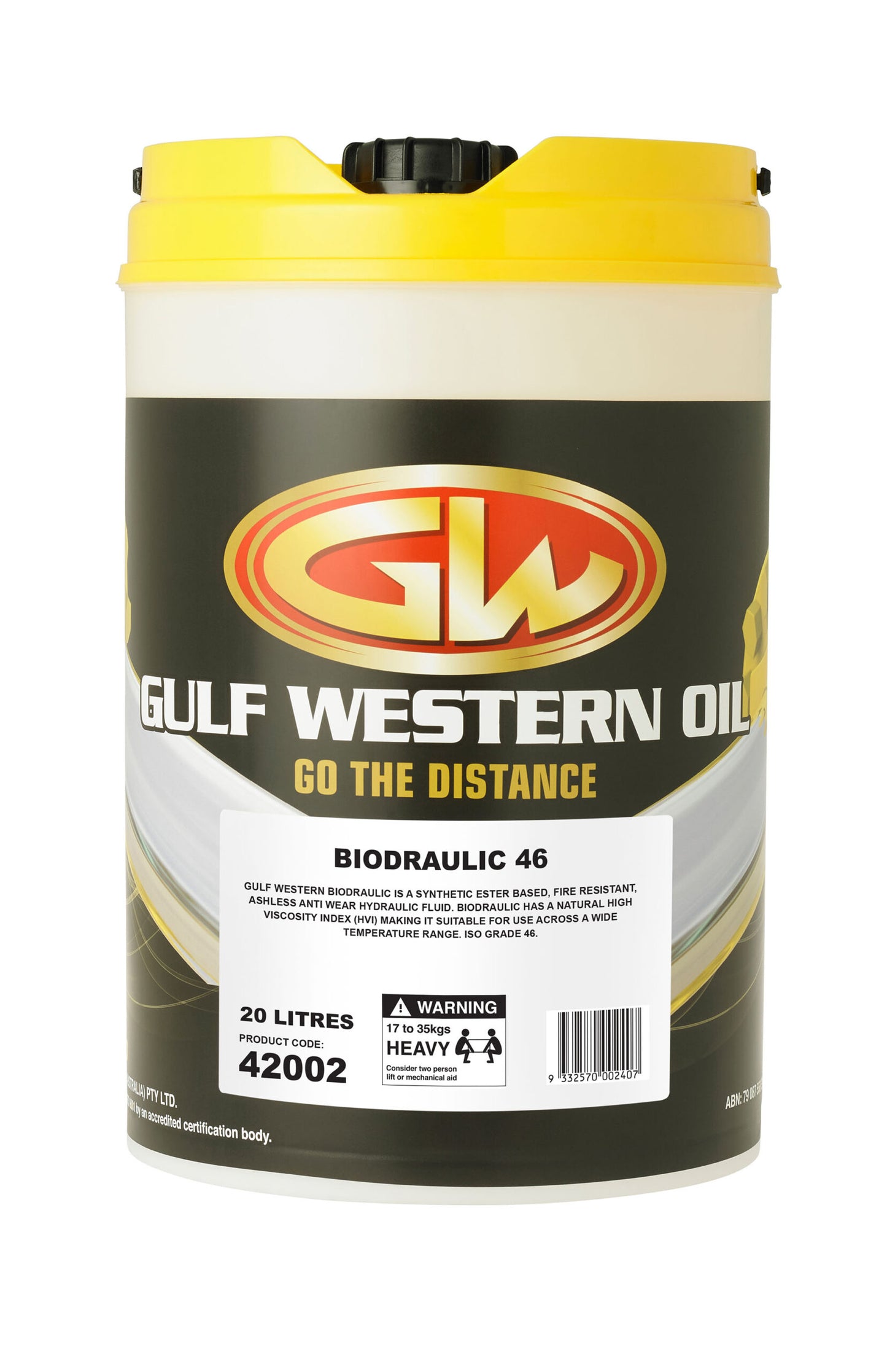 Gulf Western Biodraulic Syn FR ISO 68 Hydraulic Fluid 20L 42009
