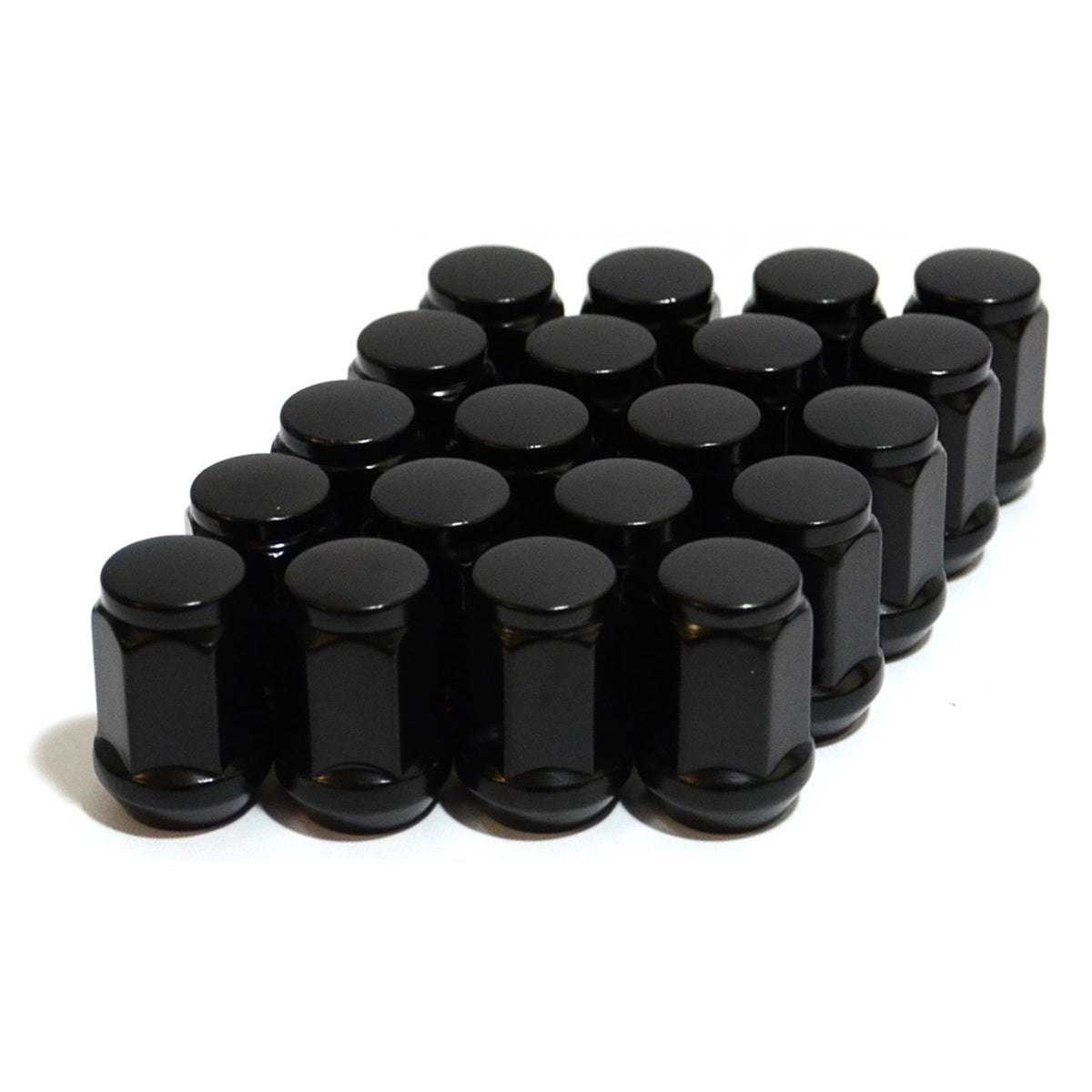 SAAS Wheel Nut Flat Head Bulge M12x1.25 Black 35mm (20 Pack) 43595BBC