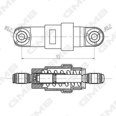 GMB Belt Tensioner V-Ribbed Belt GHAT-195
