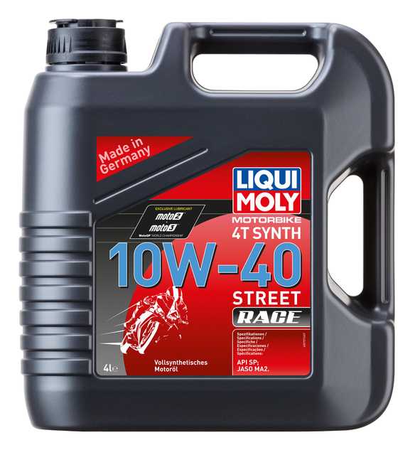LIQUI-MOLY Motorbike 4T Synth 10W-40 Street Race Full-Syn Engine Oil 4L 20754