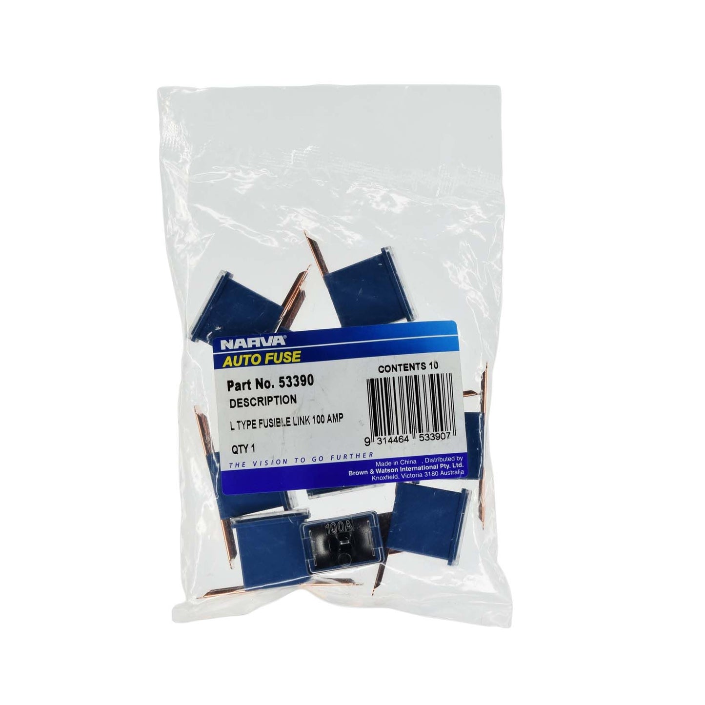 Narva Fusible Link L Type 100A Blue 10 Pce 53390