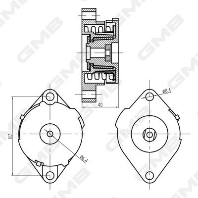 GMB Belt Tensioner V-Ribbed Belt GAT21840