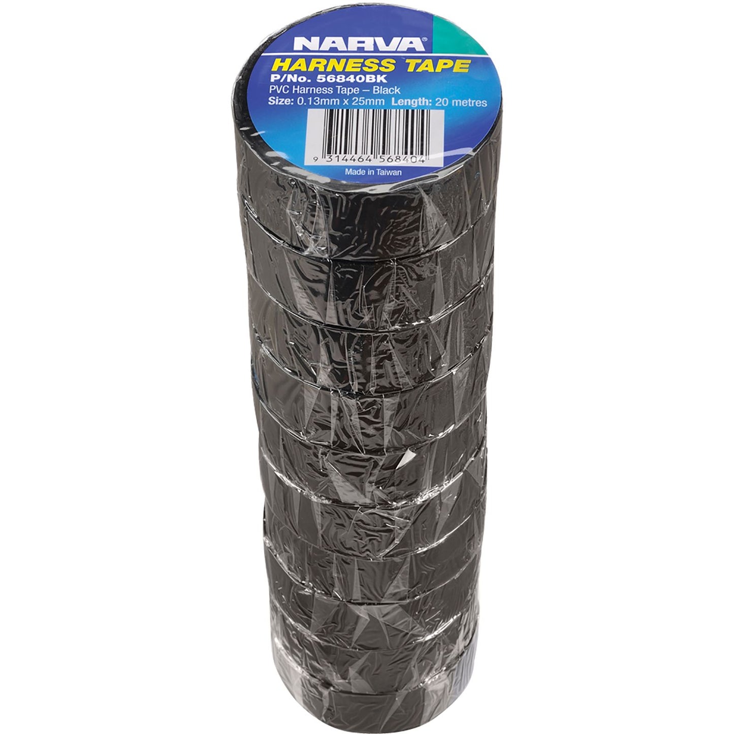 Narva Harness Tape PVC Black 25mm X 20M 56840BK/10