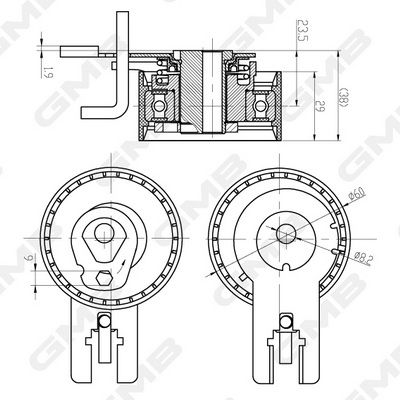 GMB Tensioner Pulley Timing Belt GTB0200