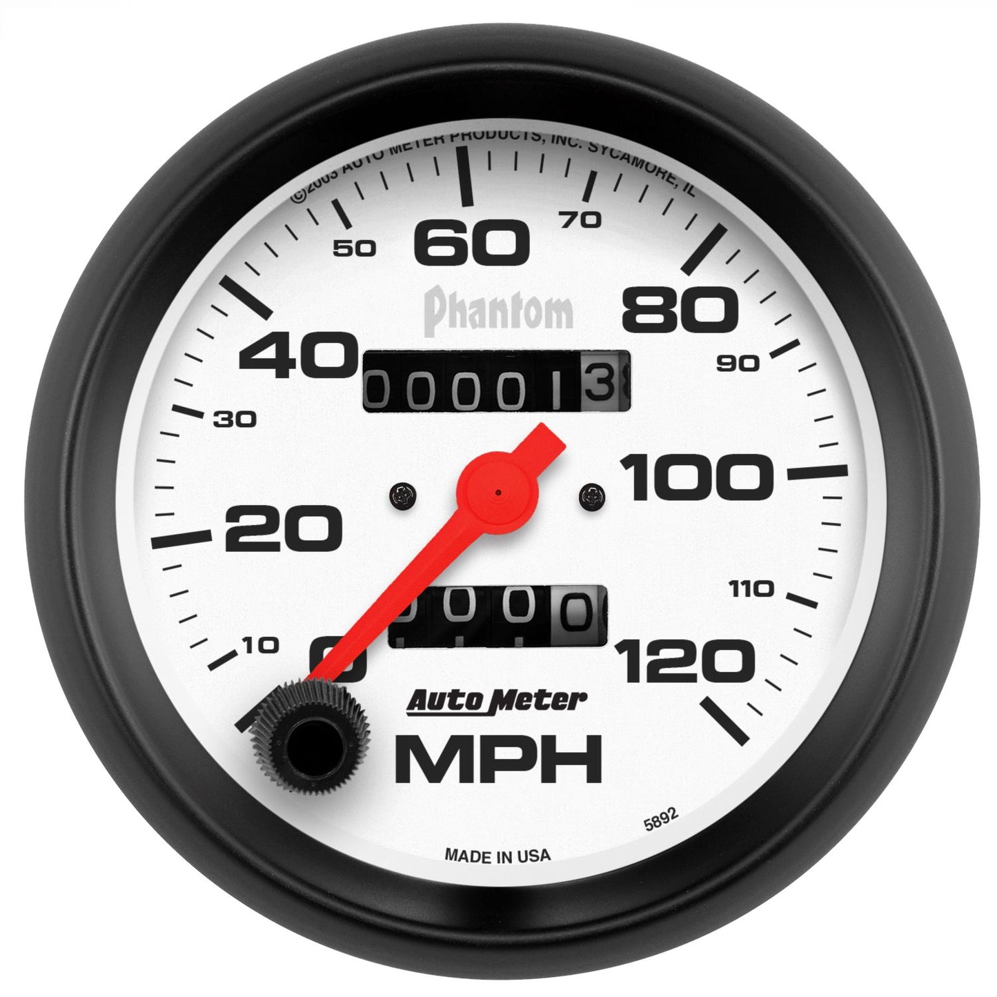 AutoMeter Phantom 3-3/8in Speedo 120 Mph AU5892