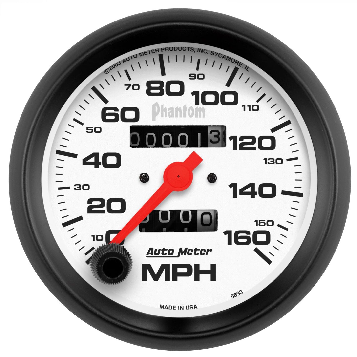 AutoMeter Phantom 3-3/8in Speedo 160 Mph AU5893