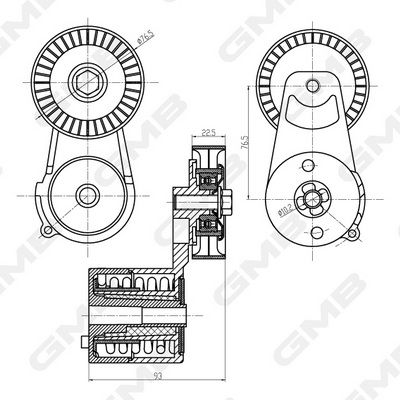 GMB Belt Tensioner V-Ribbed Belt GAT20990