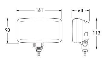 Hella 12V Halogen Driving Light Rectangle Flood Beam - Each 1310