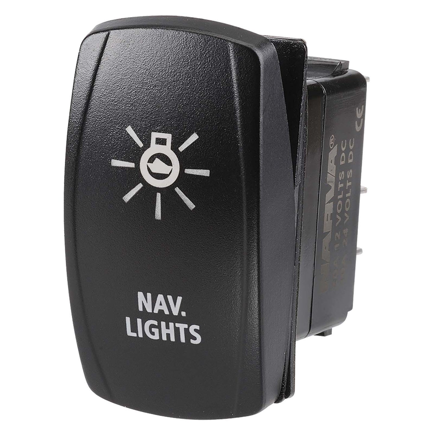 Narva SeaLED Rocker Switch Off/On Spdt 12/24V Blue LED Illuminated Nav Lights Symbol (Contacts Rated 20A @ 12V) 63256BL