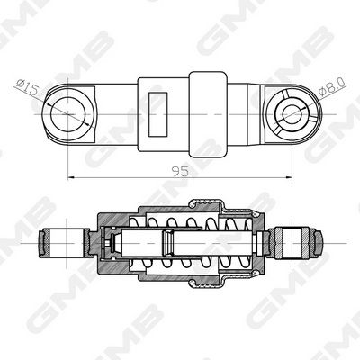 GMB Belt Tensioner V-Ribbed Belt GHAT-191