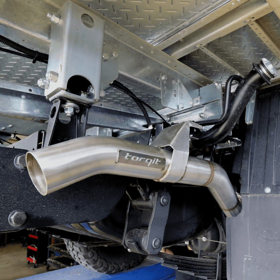 Torqit 79 Series 4.5L V8 TD Single Cab DPF 08/2016 3.5in DPF Back Exhaust Twin 3in L/R Exit