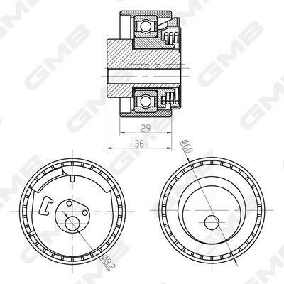 GMB Tensioner Pulley Timing Belt GTB0470