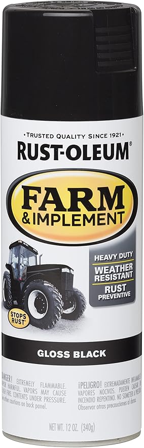 Rust-Oleum Farm & Implement Gloss Black - Spray 340G 280123