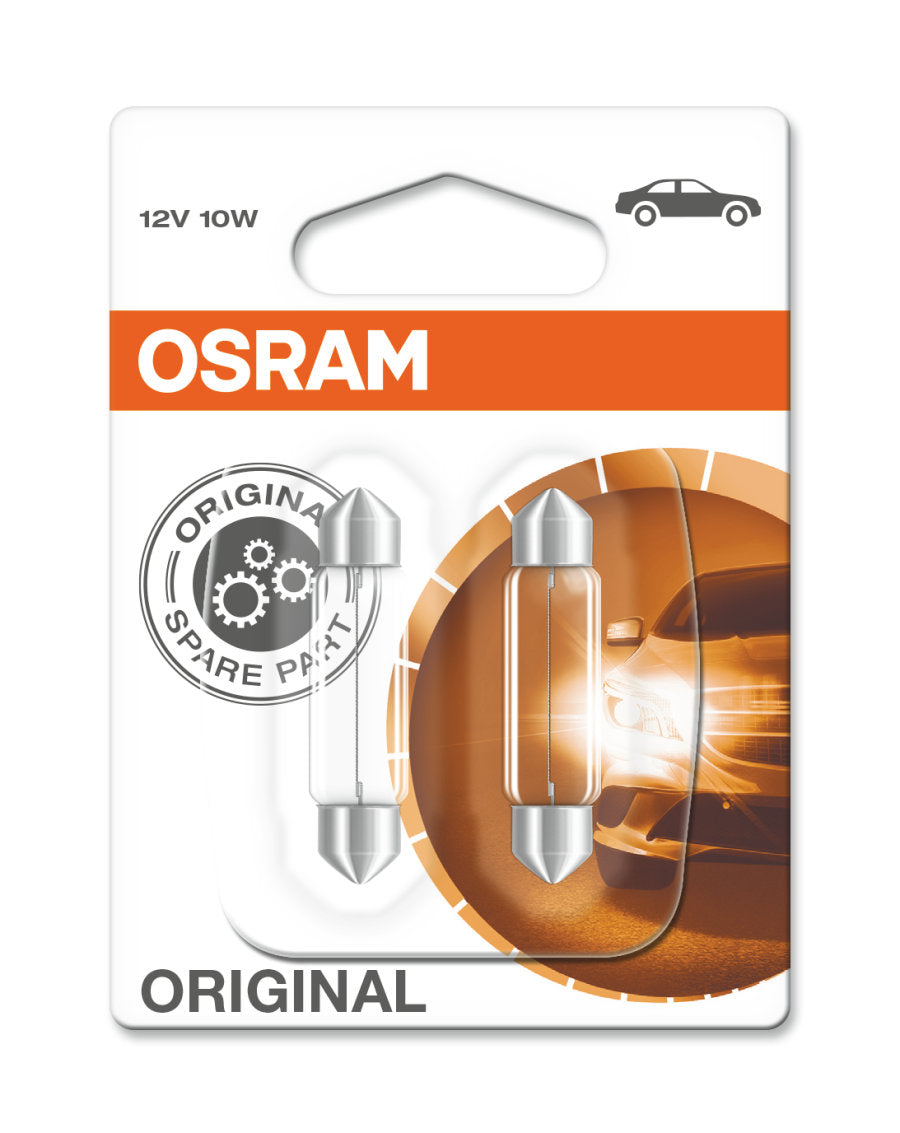 OSRAM Globe Festoon 12V 10W 41mm 2 Pack