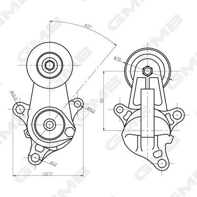 GMB Belt Tensioner V-Ribbed Belt GAT31870