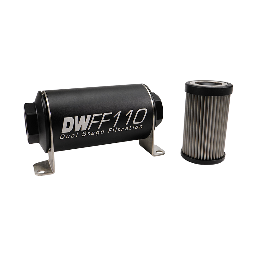 DeatschWerks In-Line Fuel Filter Element & Housing S/S 100 micron - DW 110mm 8-03-110-100K