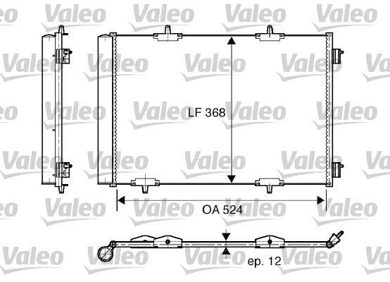 Valeo Air Conditioning Condenser Parallel Flow (Subcooled) Inlet Pad Outlet Pad 818015