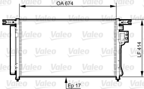 Valeo Air Conditioning Condenser Parallel Flow (Subcooled) Inlet Pad Outlet Pad 814353