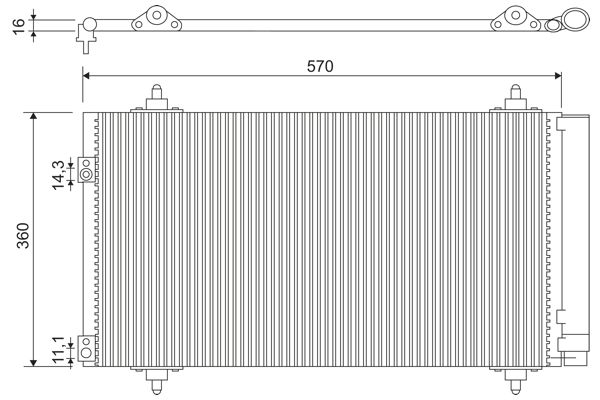 Valeo Air Conditioning Condenser Parallel Flow (Subcooled) Inlet Pad Outlet Pad 818171