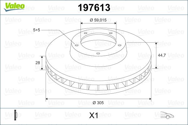 Valeo Front Brake Disc Gtv6 197613