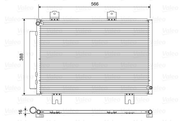 Valeo Air Conditioning Condenser Parallel Flow (Subcooled) Inlet Pad Outlet Pad 822594