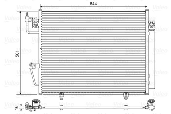 Valeo Air Conditioning Condenser Parallel Flow (Subcooled) Inlet Pad Outlet Pad 822620