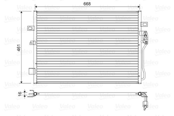 Valeo Air Conditioning Condenser Parallel Flow Inlet Pad Outlet Pad 822625