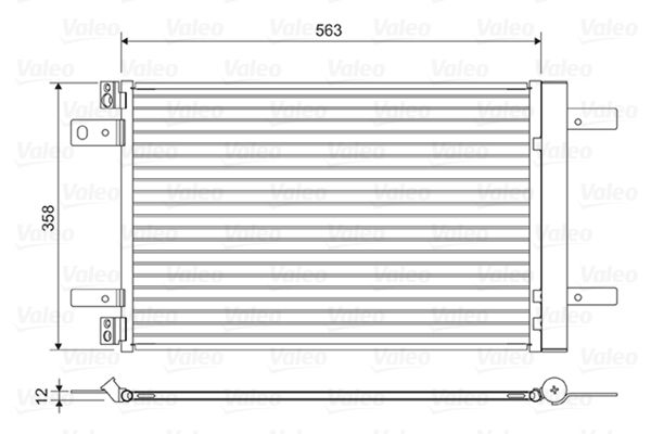 Valeo Air Conditioning Condenser Parallel Flow (Subcooled) Inlet Pad Outlet Pad 822550