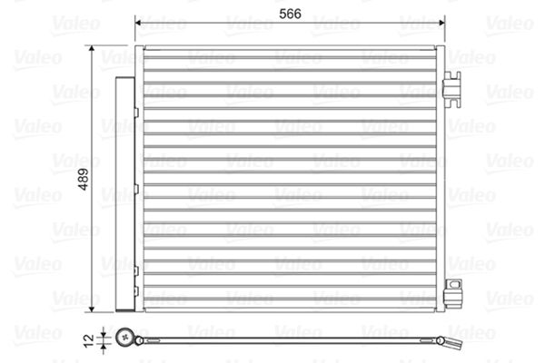 Valeo Air Conditioning Condenser Parallel Flow (Subcooled) Inlet Pad Outlet Pad 822559