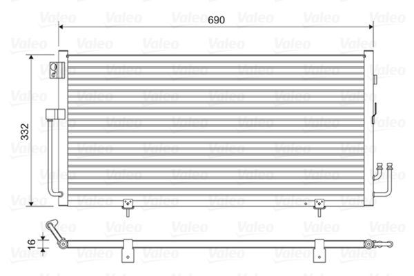 Valeo Air Conditioning Condenser Parallel Flow (Subcooled) Inlet Pad Outlet Pad 814063