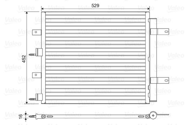 Valeo Air Conditioning Condenser Parallel Flow (Subcooled) Inlet Pad Outlet Pad 814196
