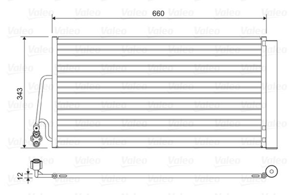 Valeo Air Conditioning Condenser Parallel Flow (Subcooled) Inlet Pad Outlet Pad 814409