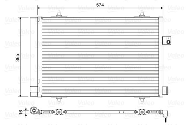 Valeo Air Conditioning Condenser Parallel Flow (Subcooled) Inlet Pad Outlet Pad 814420