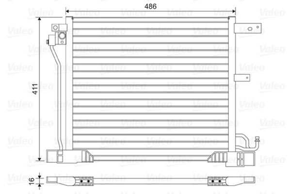 Valeo Air Conditioning Condenser Parallel Flow Inlet Pad Outlet Pad 814454