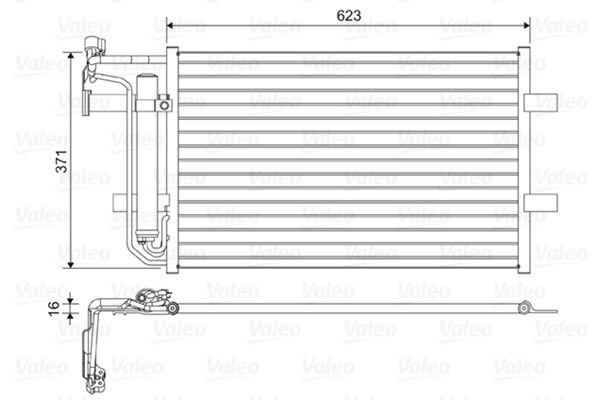 Valeo Air Conditioning Condenser Parallel Flow Inlet Pad Outlet Pad 814455
