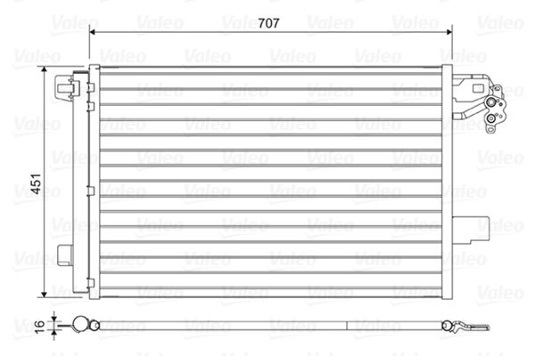 Valeo Air Conditioning Condenser Parallel Flow (Subcooled) Inlet Pad Outlet Pad 814461
