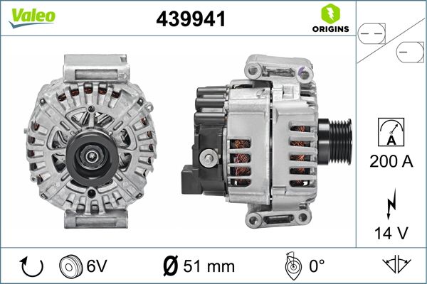 Valeo Alternator 12V 200A 439941