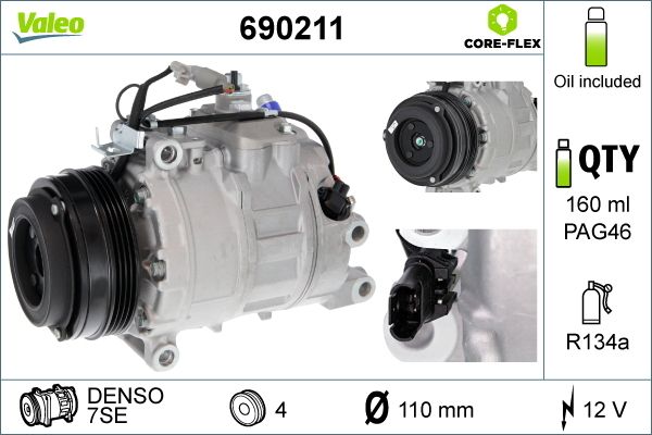 Valeo Air Conditioning Compressor 12V 7SE 690211