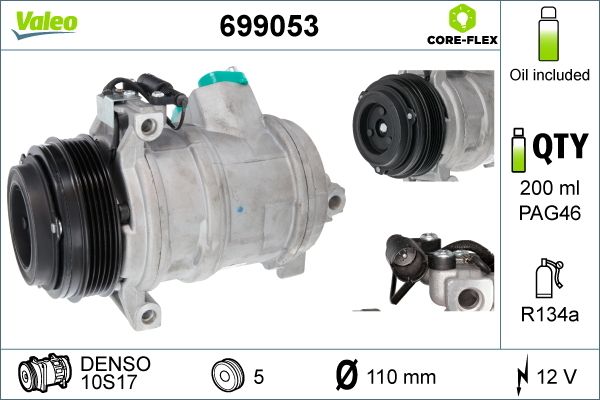 Valeo Air Conditioning Compressor 12V 10S17 699053