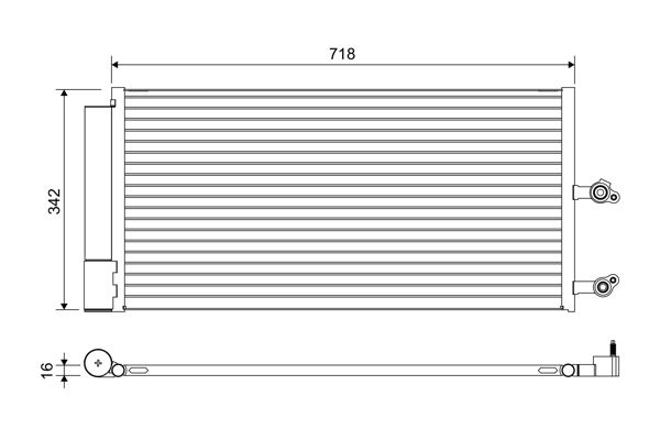 Valeo Air Conditioning Condenser Parallel Flow (Subcooled) Inlet Pad Outlet Pad 822644