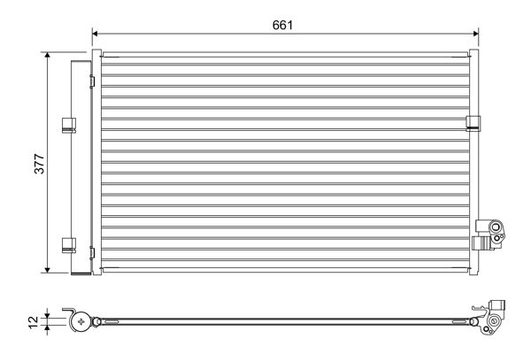 Valeo Air Conditioning Condenser Parallel Flow (Subcooled) Inlet Pad Outlet Pad 822647