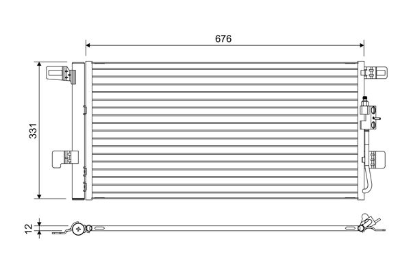 Valeo Air Conditioning Condenser Parallel Flow (Subcooled) Inlet Pad Outlet Pad 822648