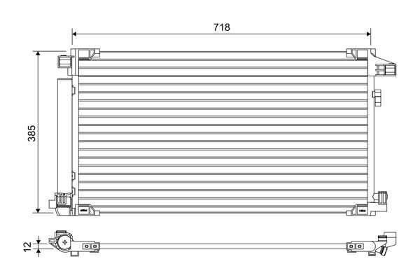 Valeo Air Conditioning Condenser Parallel Flow (Subcooled) Inlet Pad Outlet Pad 822658