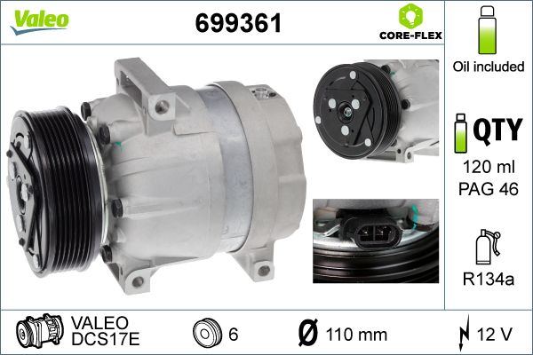 Valeo Air Conditioning Compressor 12V V5 699361