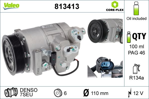 Valeo Air Conditioning Compressor 12V 7SEU 813413
