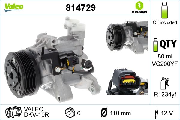 Valeo Subaru Forester S11 08-15 Subaru Impreza G12 09-15 814729