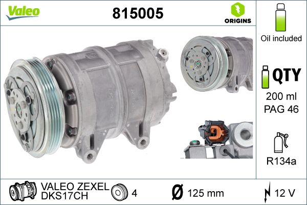 Valeo Air Conditioning Compressor 12V DKS17CH 815005