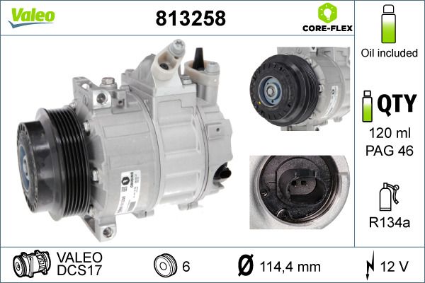 Valeo Air Conditioning Compressor 12V DCS17 813258