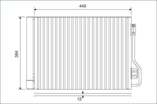 Valeo Air Conditioning Condenser Parallel Flow (Subcooled) Inlet Pad Outlet Pad 812882