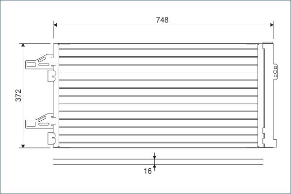 Valeo Air Conditioning Condenser Parallel Flow (Subcooled) Inlet Pad Outlet Pad 814085